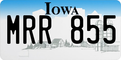 IA license plate MRR855