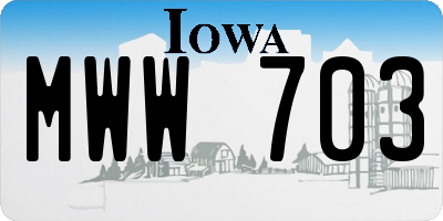 IA license plate MWW703