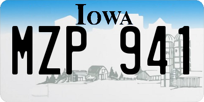 IA license plate MZP941