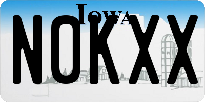 IA license plate N0KXX