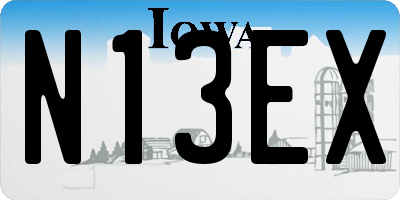 IA license plate N13EX