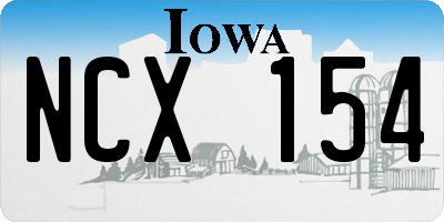 IA license plate NCX154