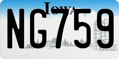 IA license plate NG759