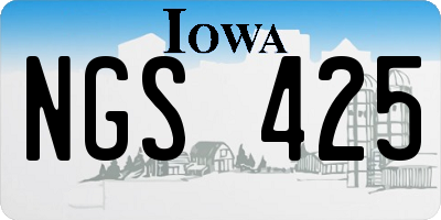 IA license plate NGS425