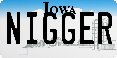 IA license plate NIGGER
