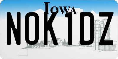 IA license plate NOK1DZ