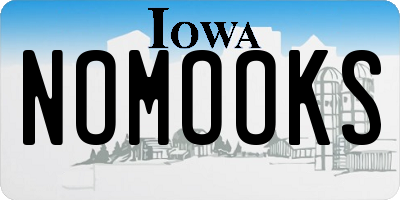 IA license plate NOMOOKS