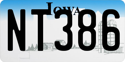 IA license plate NT386