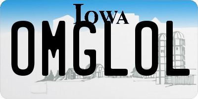 IA license plate OMGLOL