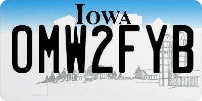 IA license plate OMW2FYB