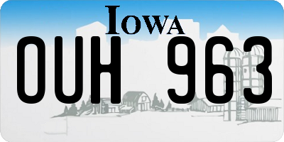 IA license plate OUH963