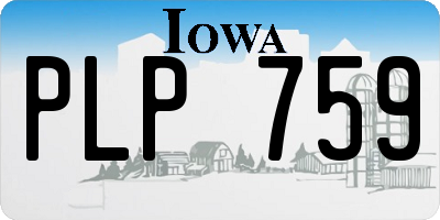 IA license plate PLP759