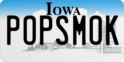 IA license plate POPSMOK