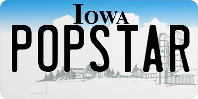 IA license plate POPSTAR