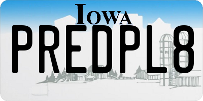 IA license plate PREDPL8