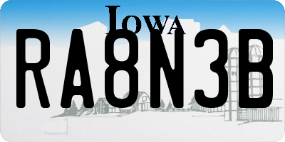 IA license plate RA8N3B