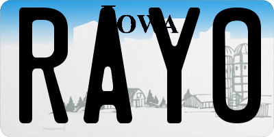 IA license plate RAYO