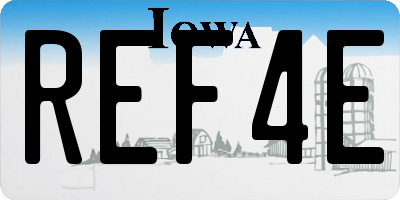 IA license plate REF4E