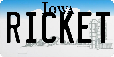 IA license plate RICKET