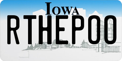 IA license plate RTHEPOO