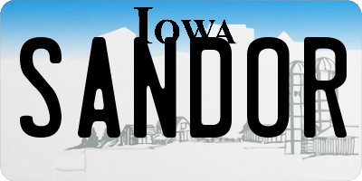 IA license plate SANDOR
