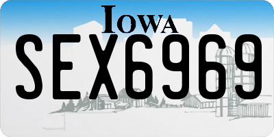 IA license plate SEX6969