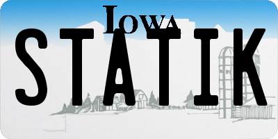 IA license plate STATIK