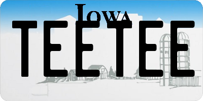 IA license plate TEETEE