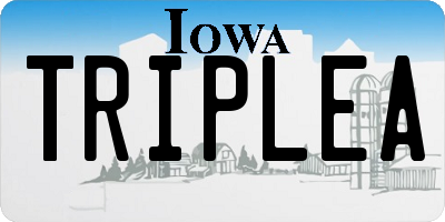 IA license plate TRIPLEA