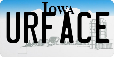 IA license plate URFACE