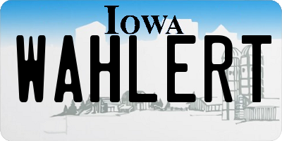 IA license plate WAHLERT