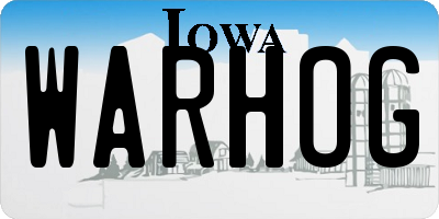 IA license plate WARHOG