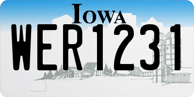 IA license plate WER1231