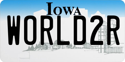IA license plate WORLD2R