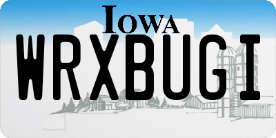 IA license plate WRXBUGI