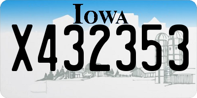 IA license plate X432353