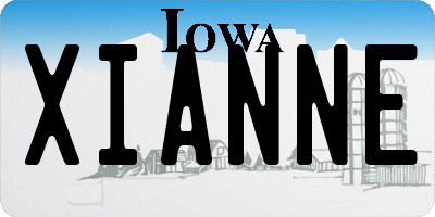 IA license plate XIANNE