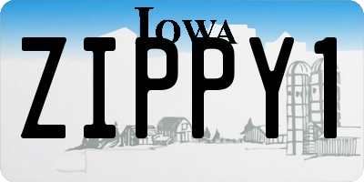 IA license plate ZIPPY1