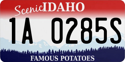 ID license plate 1A0285S