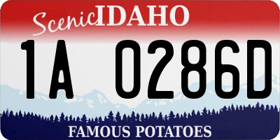 ID license plate 1A0286D