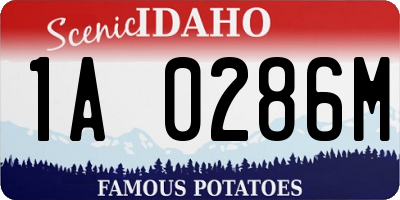 ID license plate 1A0286M