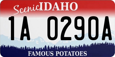 ID license plate 1A0290A