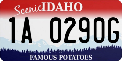 ID license plate 1A0290G