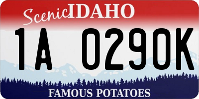 ID license plate 1A0290K