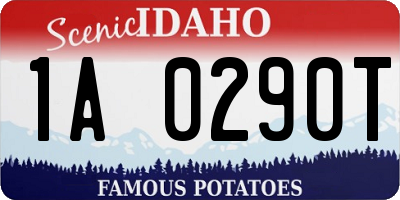 ID license plate 1A0290T