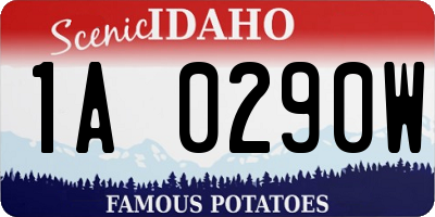 ID license plate 1A0290W