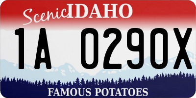 ID license plate 1A0290X