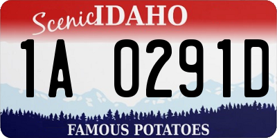 ID license plate 1A0291D