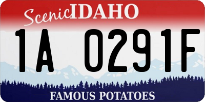 ID license plate 1A0291F