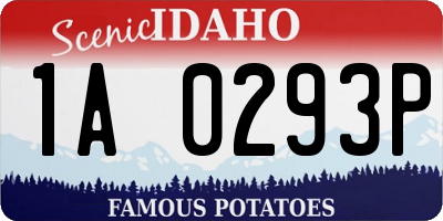 ID license plate 1A0293P